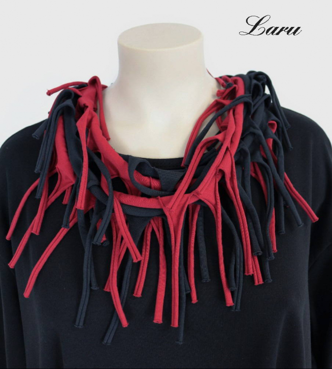 Doppelschal Loop Fransen 2 farbig