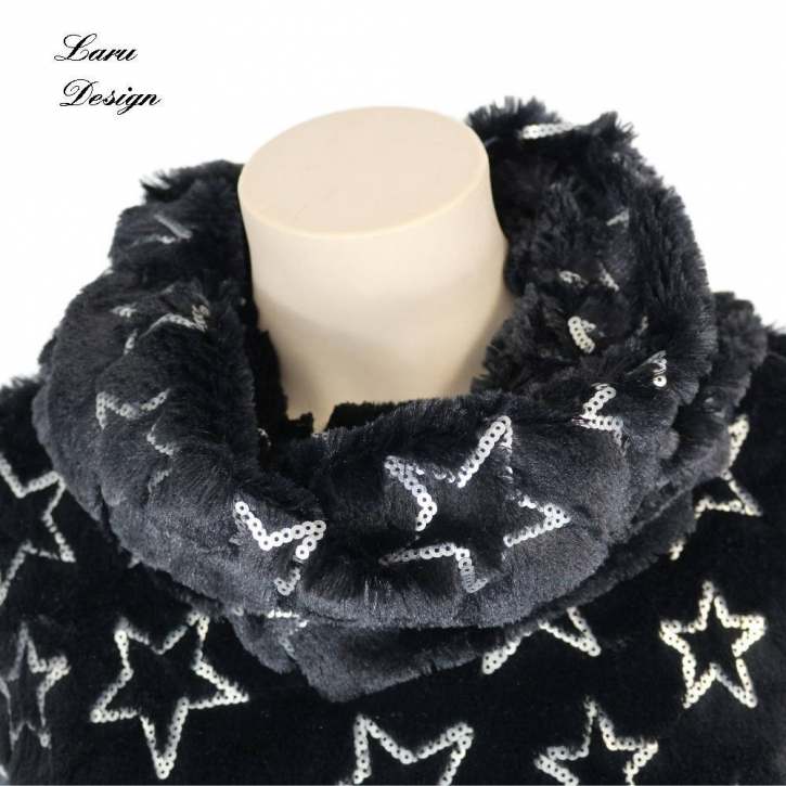 Schal Loop Schalkragen Teddy mit Pajettensterne