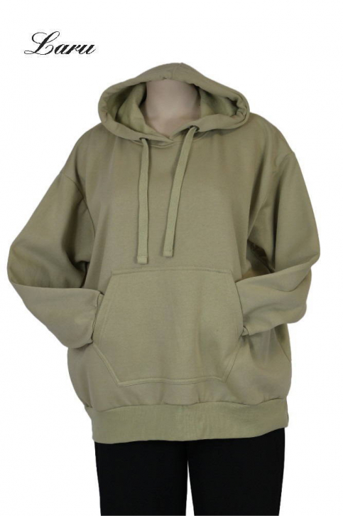 Kuschel Shirt Hoody kurz mit Tasche [OneSize | hellgrün]