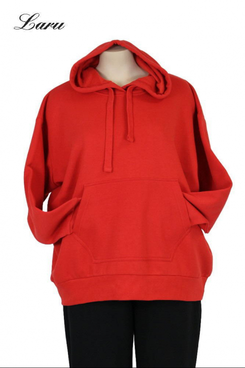 Kuschel Shirt Hoody kurz mit Tasche [OneSize | Rot]