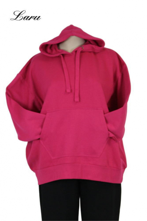 Kuschel Shirt Hoody kurz mit Tasche [OneSize | Pink]