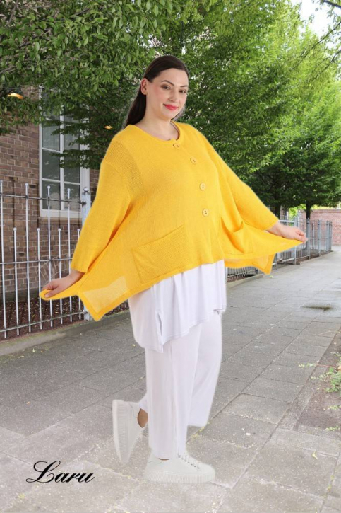 Strickjacke A Form kurz AKH 118 [OneSize | Gelb]