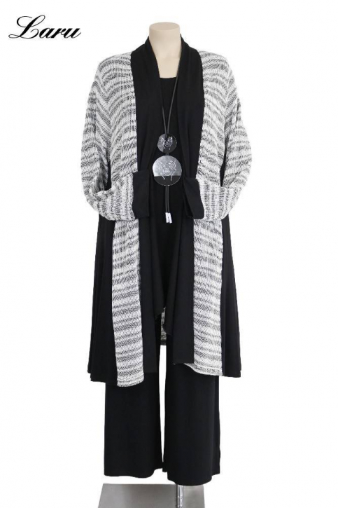 Feinstrick Cardigan 773 [5 | weiß/schwarz]