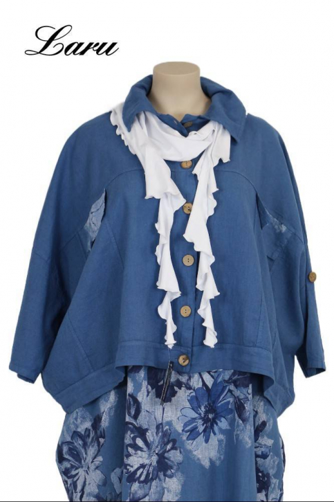 Leinenjacke Oversize 92243 [OneSize | jeansblau]