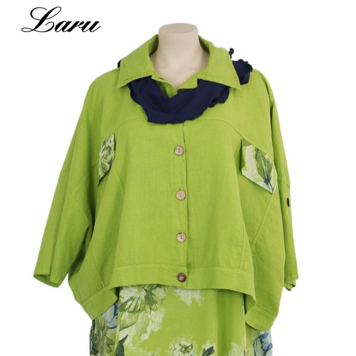 Leinenjacke Oversize 92243 [OneSize | Grün]