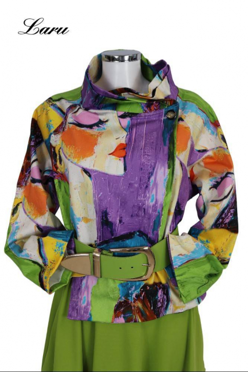Jacke kurz 7690P Picasso lila grün [OneSize | Mehrfarbig]