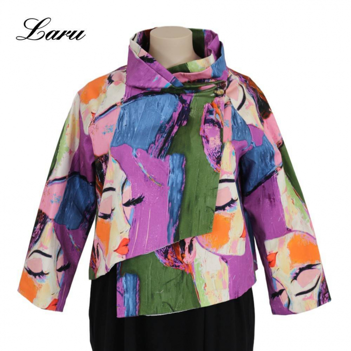 Jacke kurz 7690P Picasso lila dunkelgrün [OneSize | Mehrfarbig]