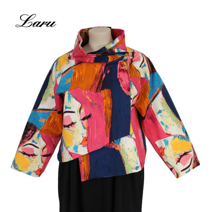 Jacke kurz 7690P Picasso dunkelblau rot [OneSize | Mehrfarbig]