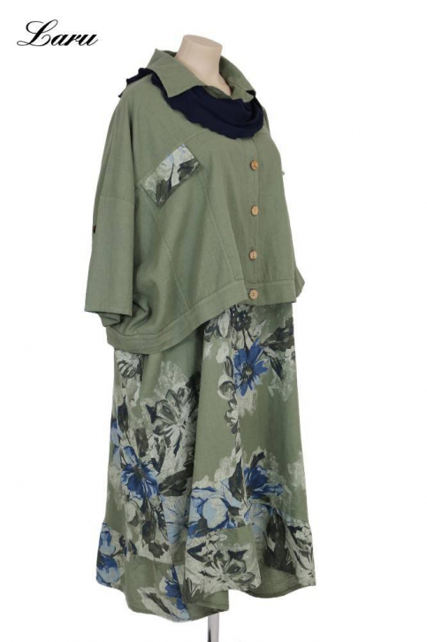 Leinenkleid Flower Oversize 92243 [OneSize | oliv]