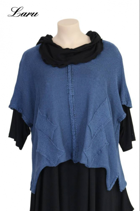 Strickpullover Bändchengarn 13543 [OneSize | jeansblau]