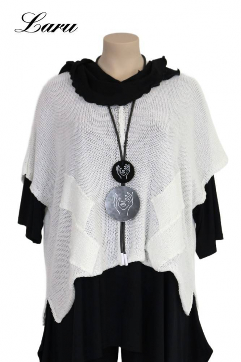 Strickpullover Bändchengarn 13543 [OneSize | weiß]