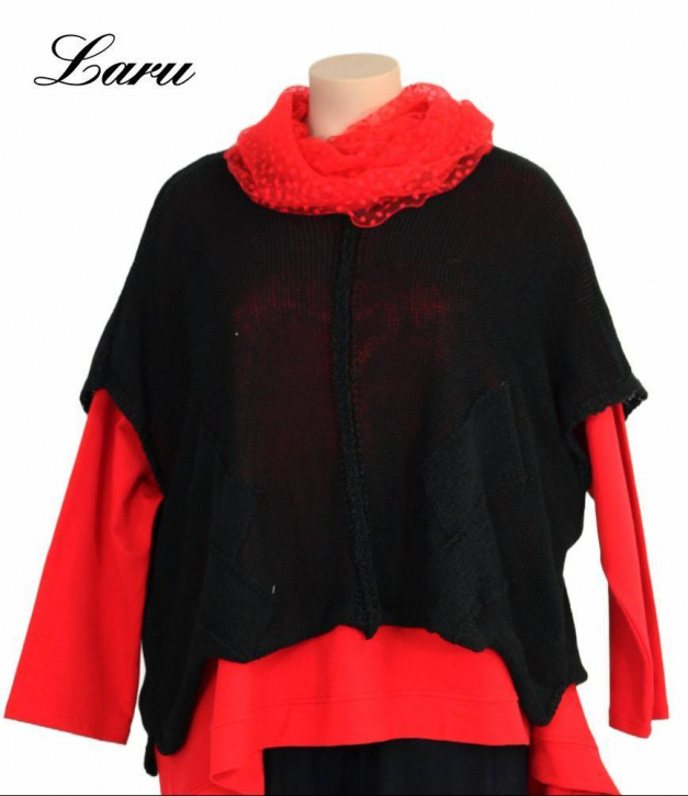 Strickpullover Bändchengarn 13543 [OneSize | schwarz]