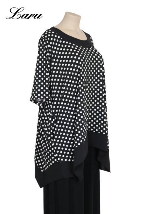 Shirt Slinky schwarz weiß Punkte 7213 Ansatz [OneSize | schwarz/weiß]