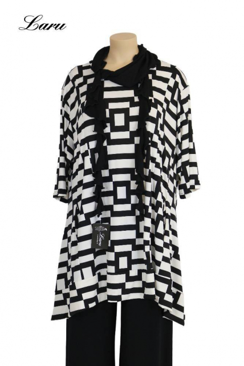 Shirt Slinky schwarz weiß Block 6761 ALine Taschen [OneSize | schwarz/weiß]