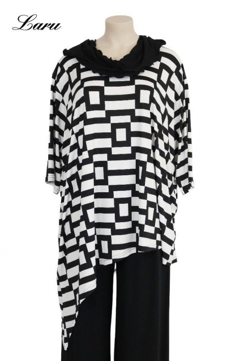 Shirt Slinky schwarz weiß Block 7027 asymetrisch [OneSize | schwarz/weiß]