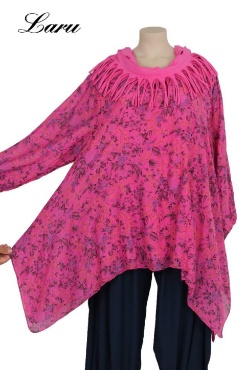 Shirt Flower Blue 7502 [4 | Pink]