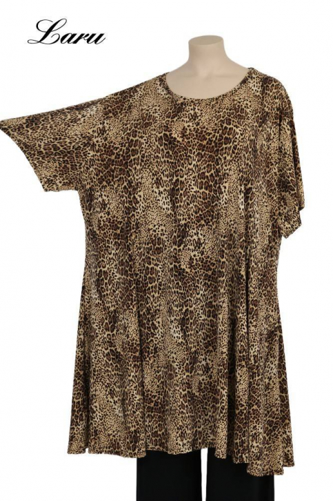 Longshirt Kurzkleid Oversize Leopard 6424  [OneSize | camel]