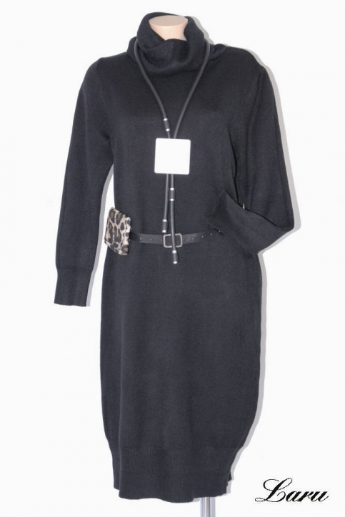 Strick Kleid mit Gürtel SA3109 [Unisex | schwarz]