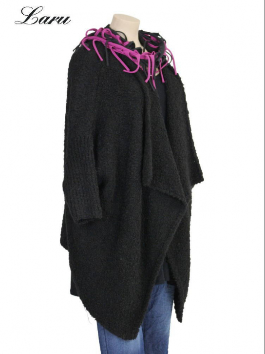 Wollboucle Cardigan Jacke 252 [Unisex | schwarz]