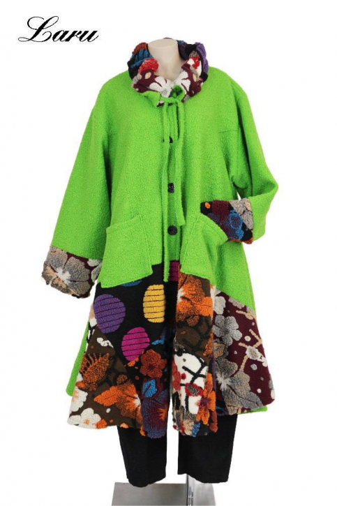 Wollmantel Patchwork grün 6074 [OneSize | Grün]