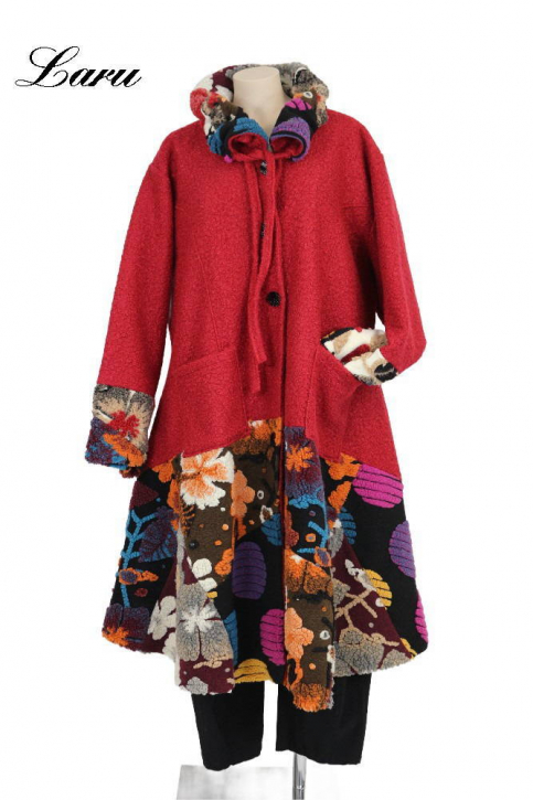 Wollmantel Patchwork rot 6074 [OneSize | Rot]