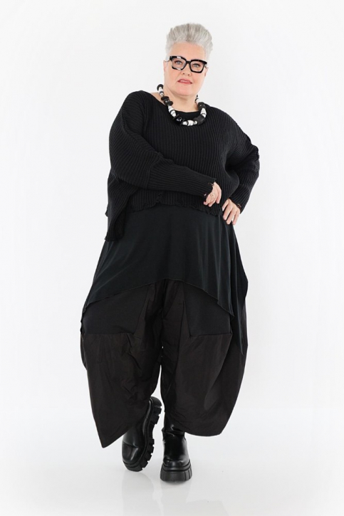 Strickpullover kurz Überwurf AKH 2538 schwarz