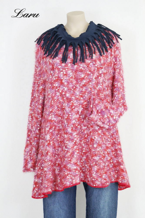 Flauschiger Boucle Strickpullover AKH 1892 rot