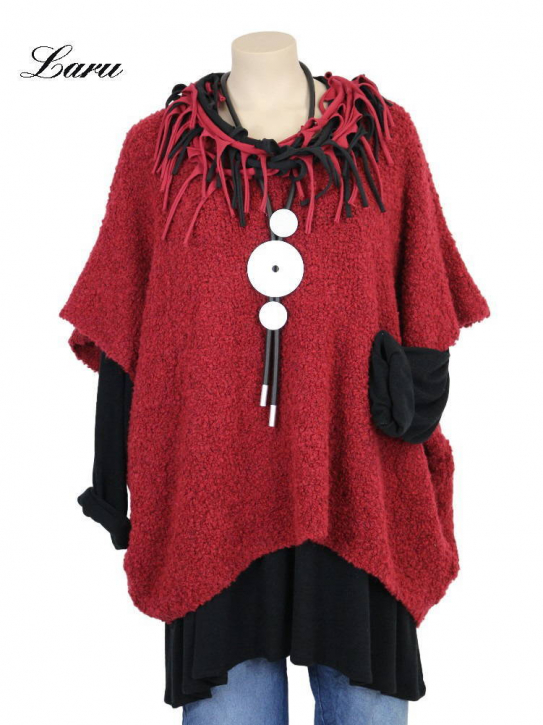 Strickpullover lang Wollboucle Big Size 8312B