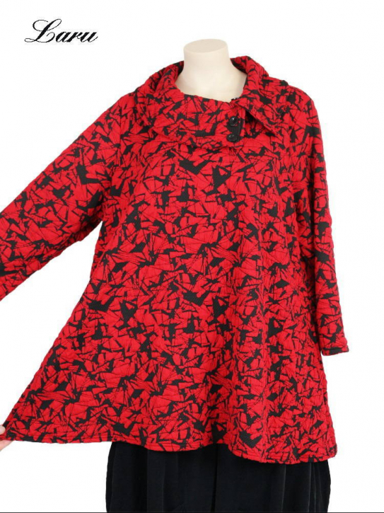 Shirt Jacquard schwarz rot Kragen mit Knöpfe