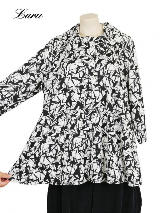 Shirt Jacquard schwarz weiß Kragen mit Knöpfe