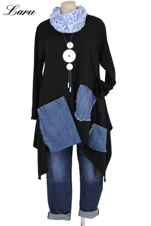 Shirt mit Jeansapplikation 6647