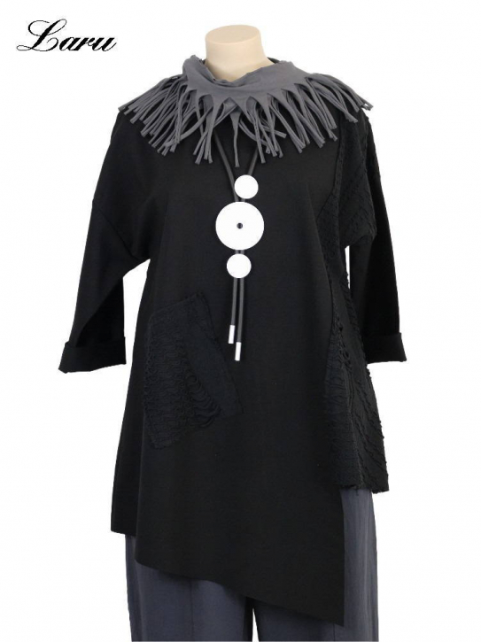 Shirt Patchwork mit Lochmuster 56464