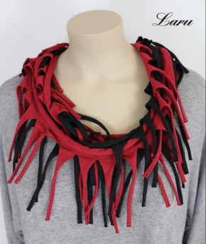 Doppelschal Loop Fransen 2 farbig