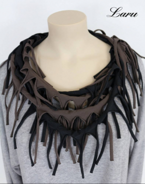 Doppelschal Loop Fransen 2 farbig