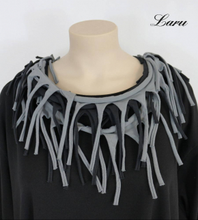 Doppelschal Loop Fransen 2 farbig