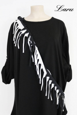 Doppelschal Loop Fransen 2 farbig