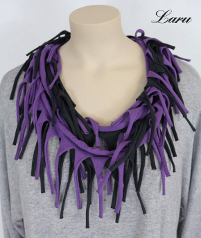 Doppelschal Loop Fransen 2 farbig