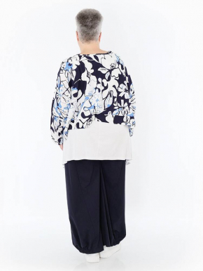 Shirt kurz kastig Sommer blau AKH 7011 Isalie [OneSize | blau/weiß]