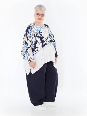 Shirt kurz kastig Sommer blau AKH 7011 Isalie [OneSize | blau/weiß]