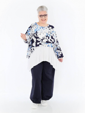 Shirt kurz kastig Sommer blau AKH 7011 Isalie [OneSize | blau/weiß]