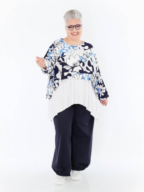 Shirt kurz kastig Sommer blau AKH 7011 Isalie [OneSize | blau/weiß]