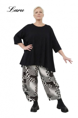 Tuchige Hose AKH 8069 PrettyInDots schwarz weiß [OneSize | schwarz/weiß]
