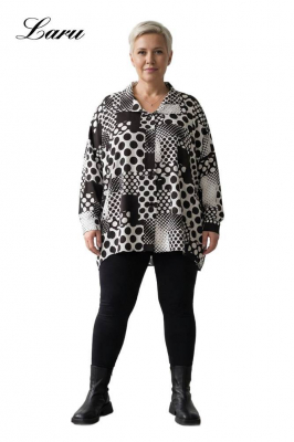 Tuchige Jacke AKH 2222 PrettyInDots schwarz weiß [OneSize | schwarz/weiß]