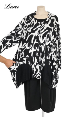 Jacke AKH 7027 Tamia schwarz weiß [OneSize | schwarz/weiß]