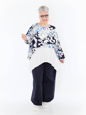 Shirt kurz kastig Sommer blau AKH 7011 Isalie [OneSize | blau/weiß]