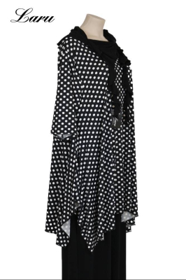 Shirt Slinky ALine ausgestellt 5936 schwarz Punkte [OneSize | schwarz/weiß]