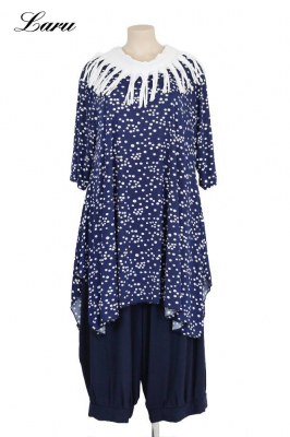 Shirt Slinky ALine ausgestellt 5936 blau Punkte