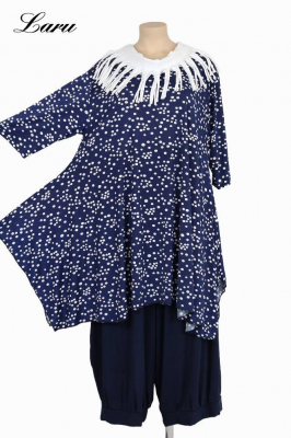 Shirt Slinky ALine ausgestellt 5936 blau Punkte