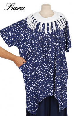 Shirt Slinky 7214 Kordelbrust Punkte blau weiß [OneSize | Blau]