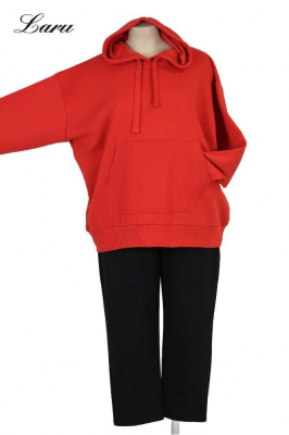 Kuschel Shirt Hoody kurz mit Tasche [OneSize | dunkelgrau]